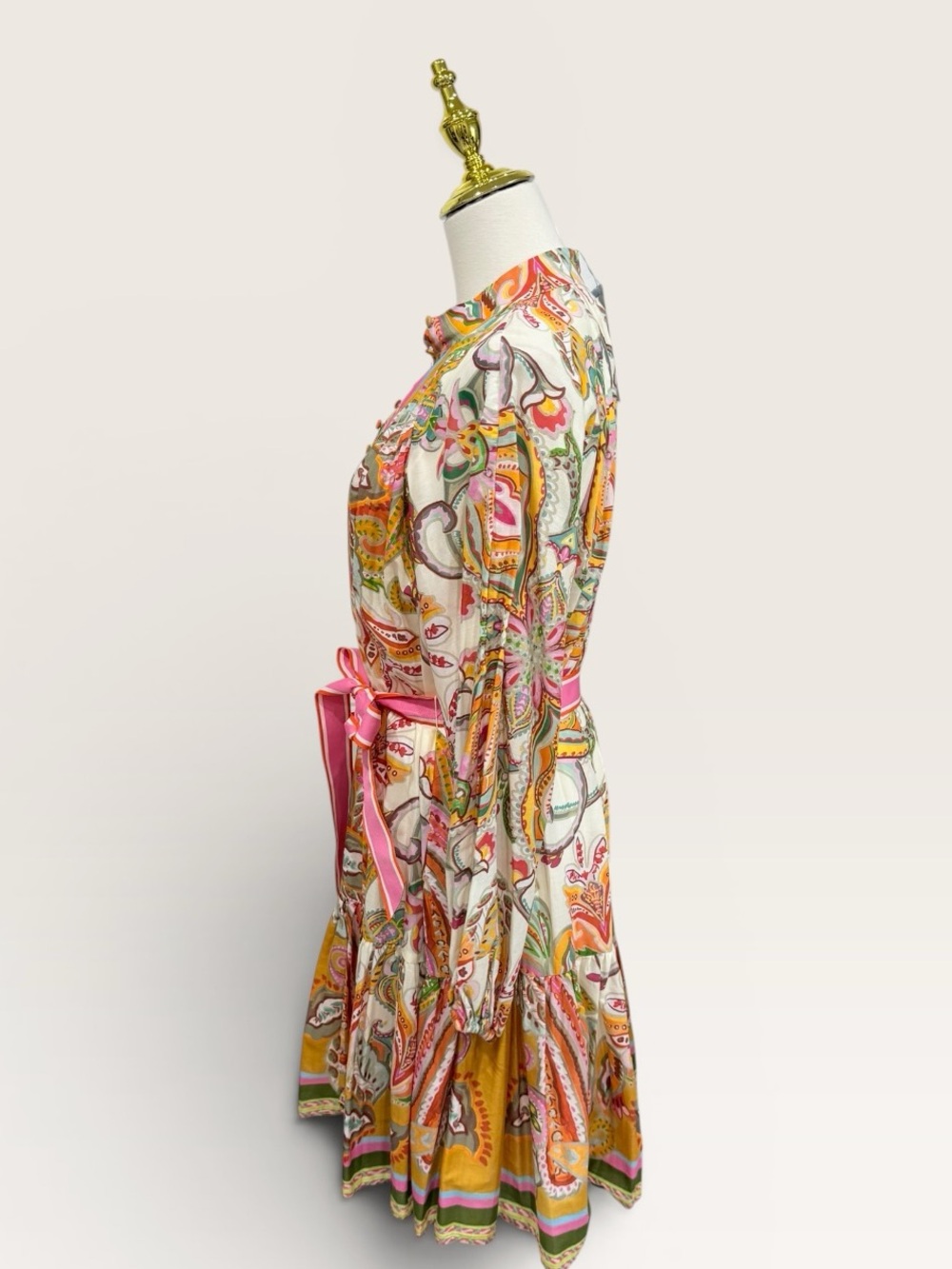 Antonio Melani Brynn Floral Print Dress Mock Neck Long Sleeve Self-Tie Dress SZ4 - Picture 7 of 15